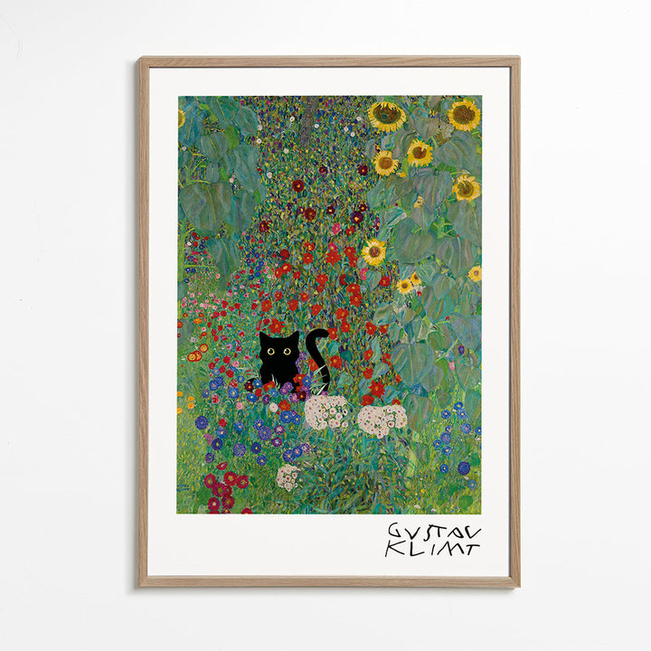 Lisslune | Gustav Klimt Garden Cat Print