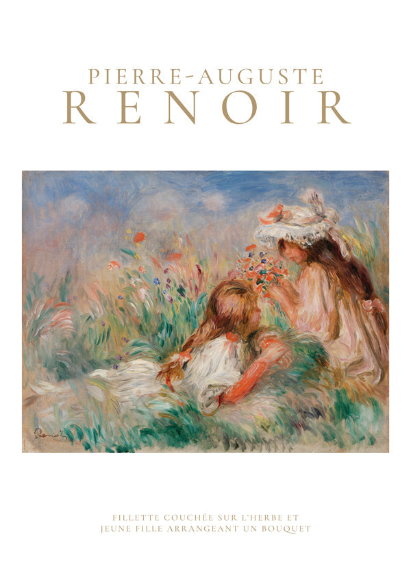 Lisslune | Girl in Grass Arrangement of a Bouquet by Pierre-Auguste Renoir