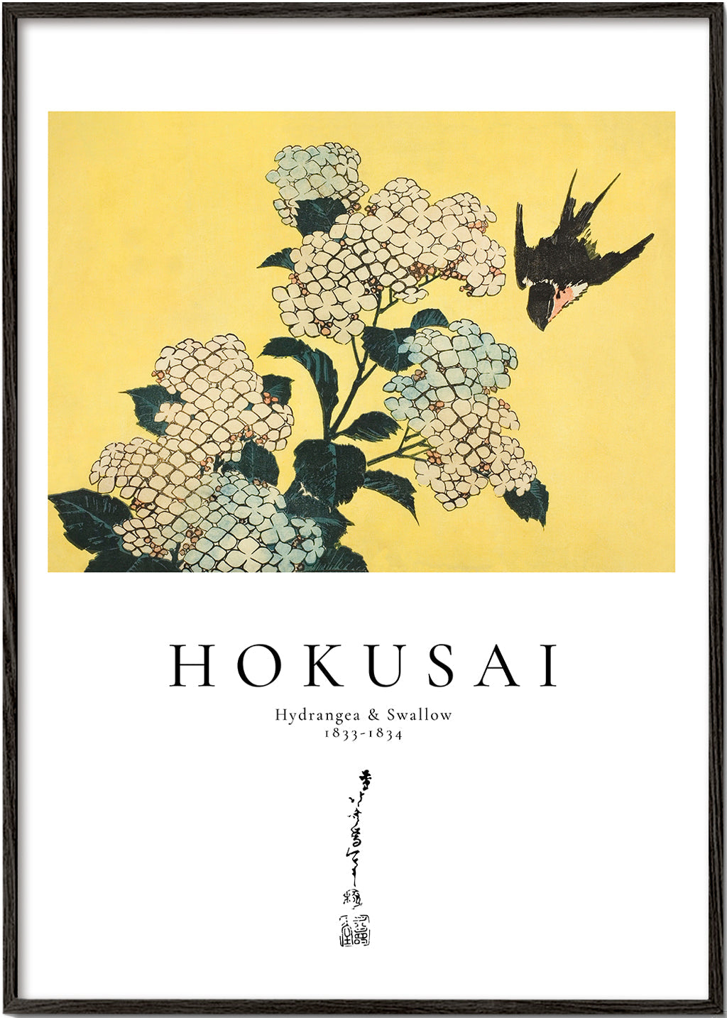 Lisslune | Hydrangea and Swallow by Katsushika Hokusai