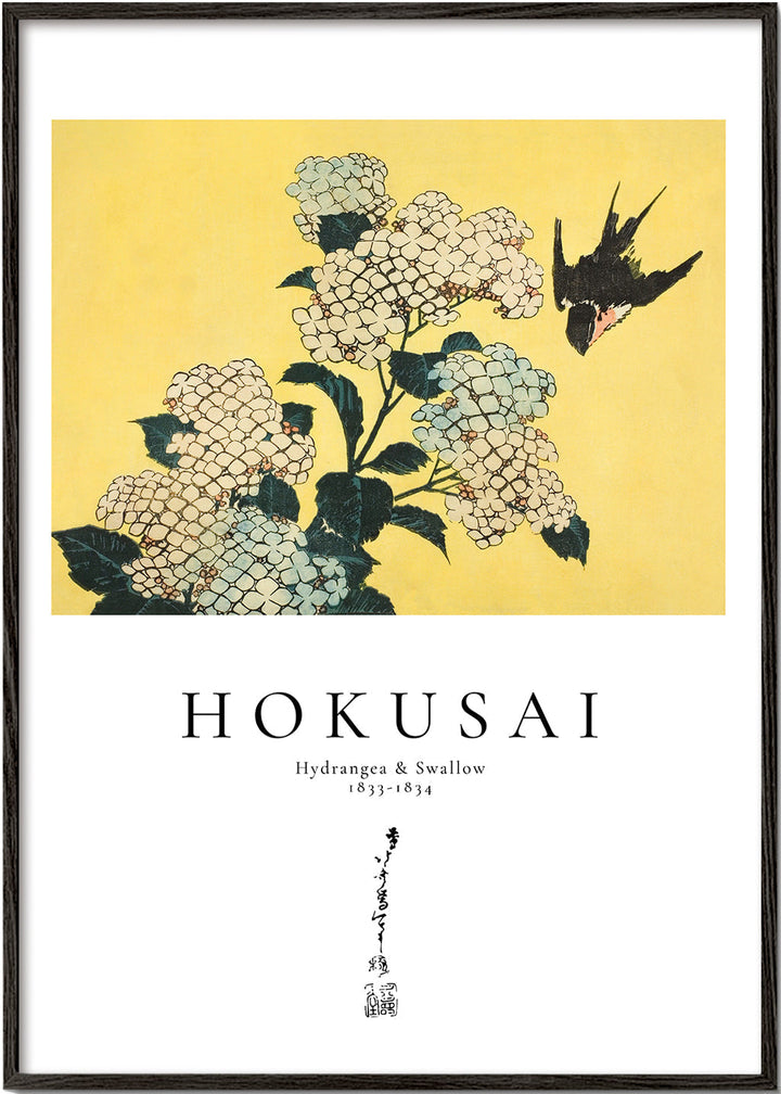 Lisslune | Hydrangea and Swallow by Katsushika Hokusai
