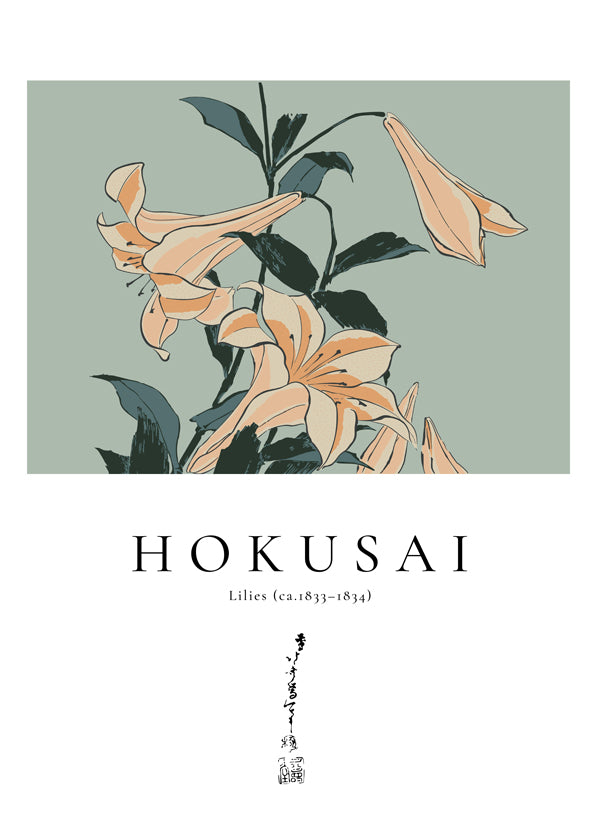 Lisslune | Lilies by Katsushika Hokusai