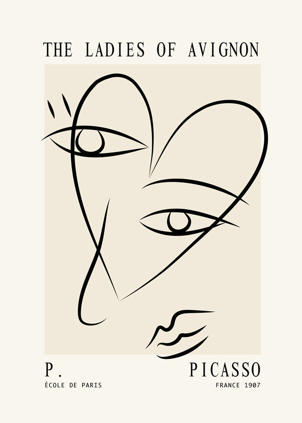 Lisslune | Picasso Lady from Avignon Sketch Poster
