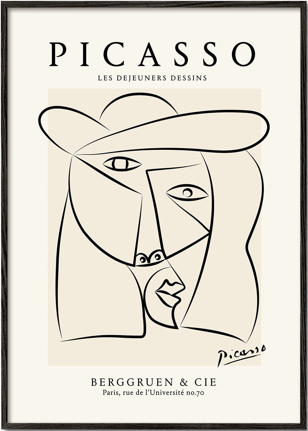 Lisslune | Picasso Woman in a Hat Sketch Poster