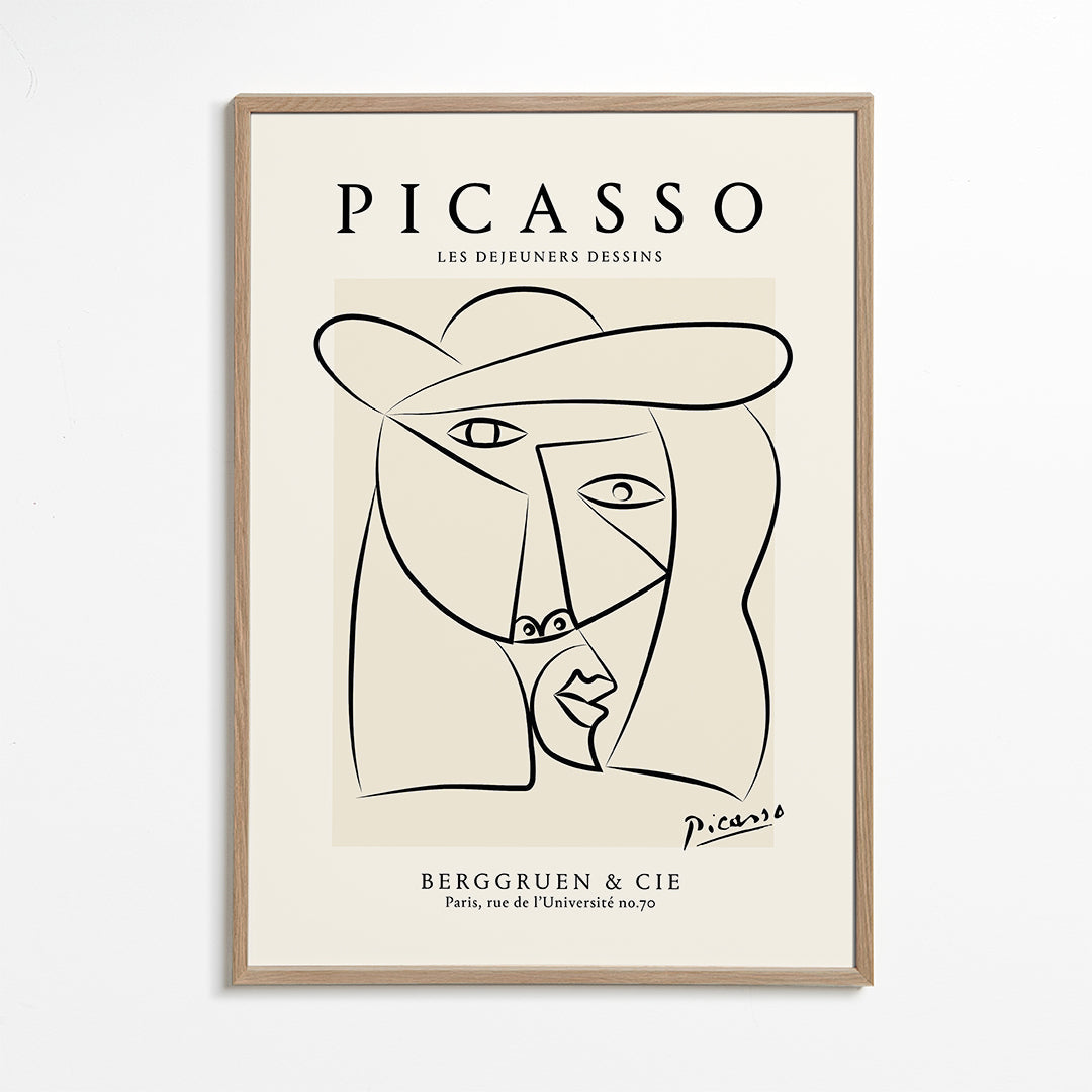Lisslune | Picasso Woman in a Hat Sketch Poster