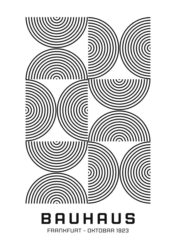 Lisslune | Bauhaus Black-White Exhibition Poster 1923