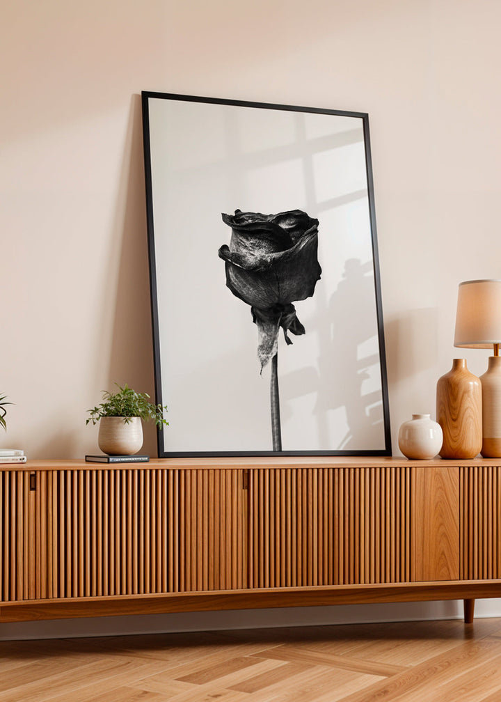 Lisslune | Dried Rose Black-White Photograph