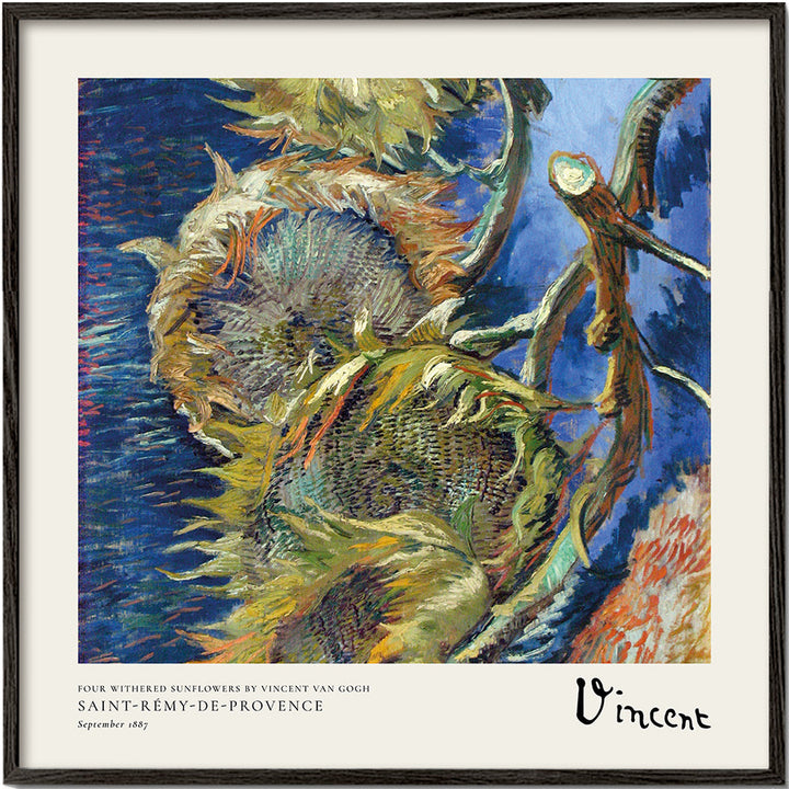 Lisslune | Four wilted sunflowers (1887) by Vincent van Gogh - Square