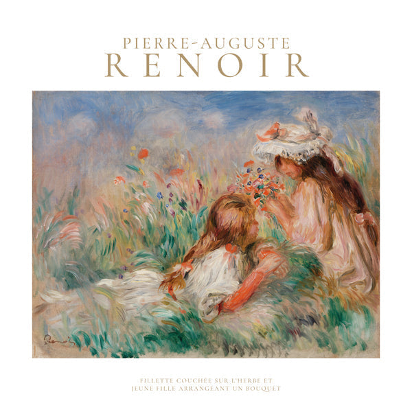 Lisslune | Girl in Grass Arrangement of a Bouquet by Pierre-Auguste Renoir - Square