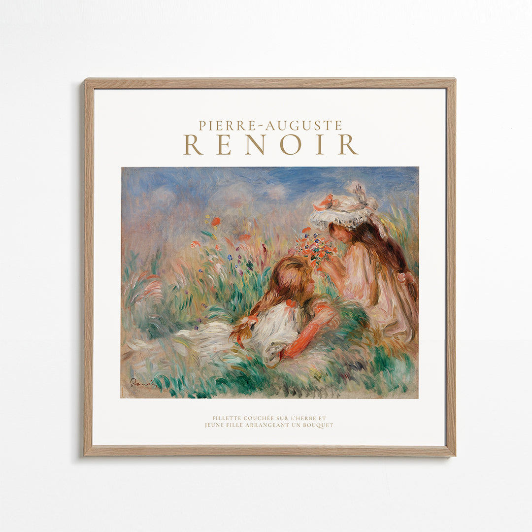 Lisslune | Girl in Grass Arrangement of a Bouquet by Pierre-Auguste Renoir - Square
