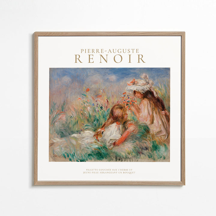 Lisslune | Girl in Grass Arrangement of a Bouquet by Pierre-Auguste Renoir - Square