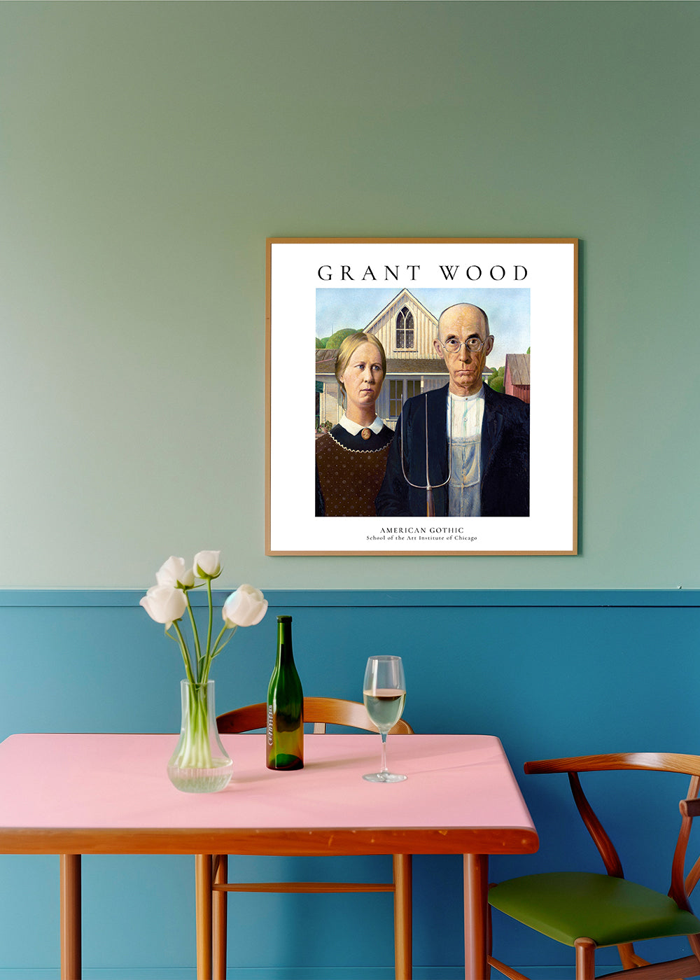 Lisslune | American Gothic by Grant Wood - Square