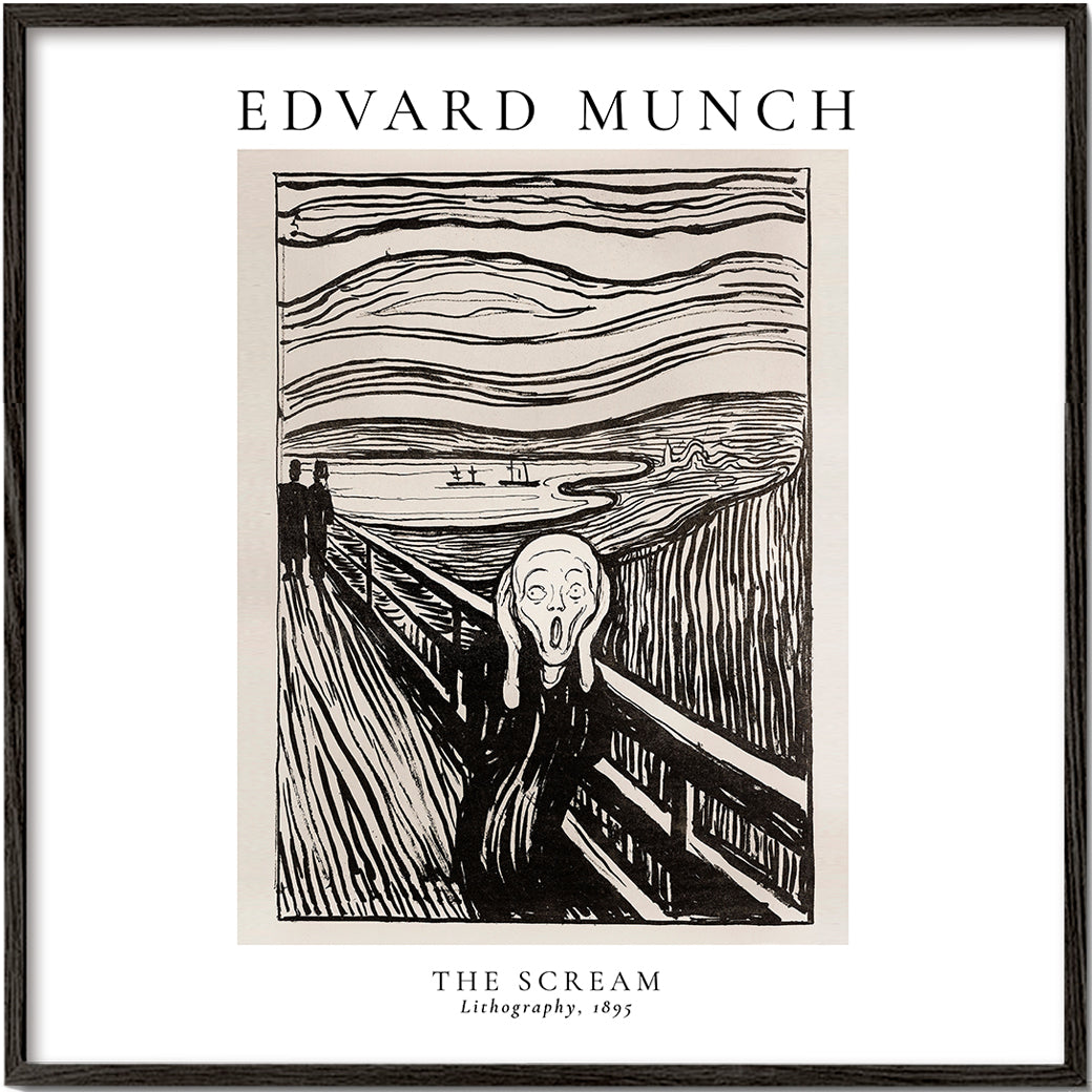 Lisslune | Edvard Munch Scream Lithograph - Square