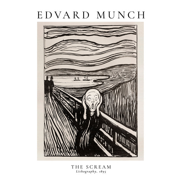 Lisslune | Edvard Munch Scream Lithograph - Square