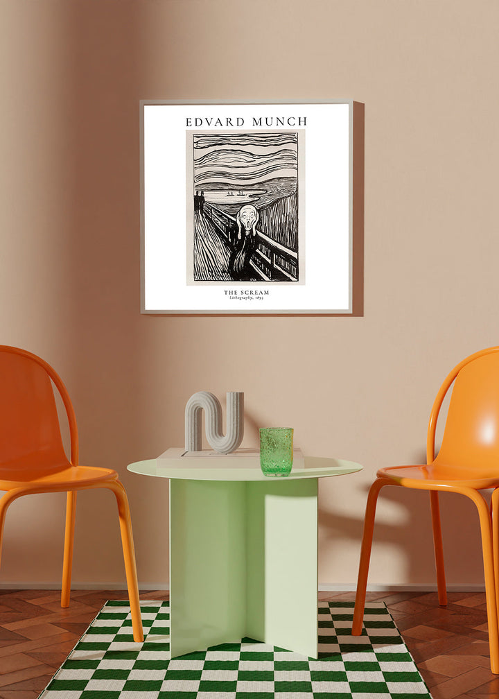 Lisslune | Edvard Munch Scream Lithograph - Square