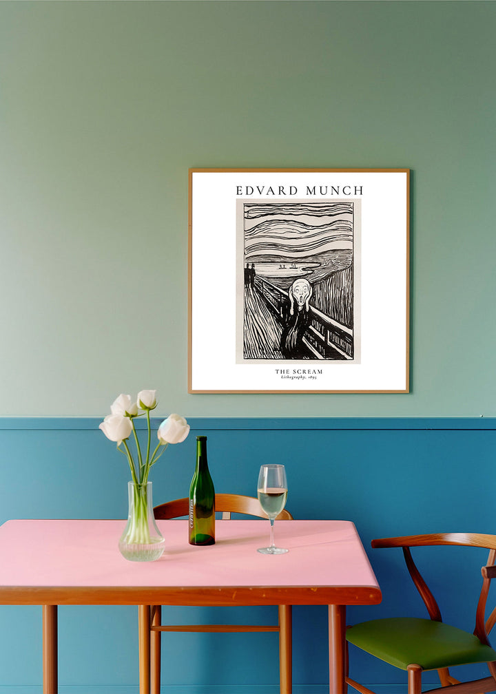 Lisslune | Edvard Munch Scream Lithograph - Square