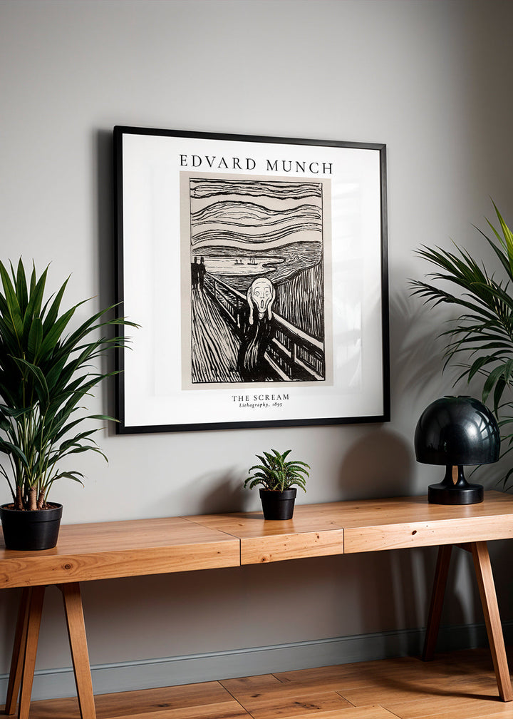 Lisslune | Edvard Munch Scream Lithograph - Square