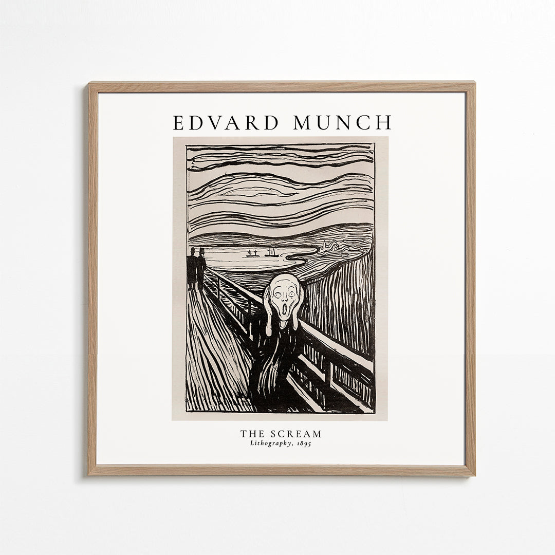 Lisslune | Edvard Munch Scream Lithograph - Square