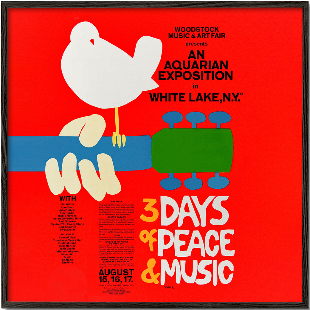 Lisslune | Woodstock 1969 Poster - 3 Days of Peace & Music - Square