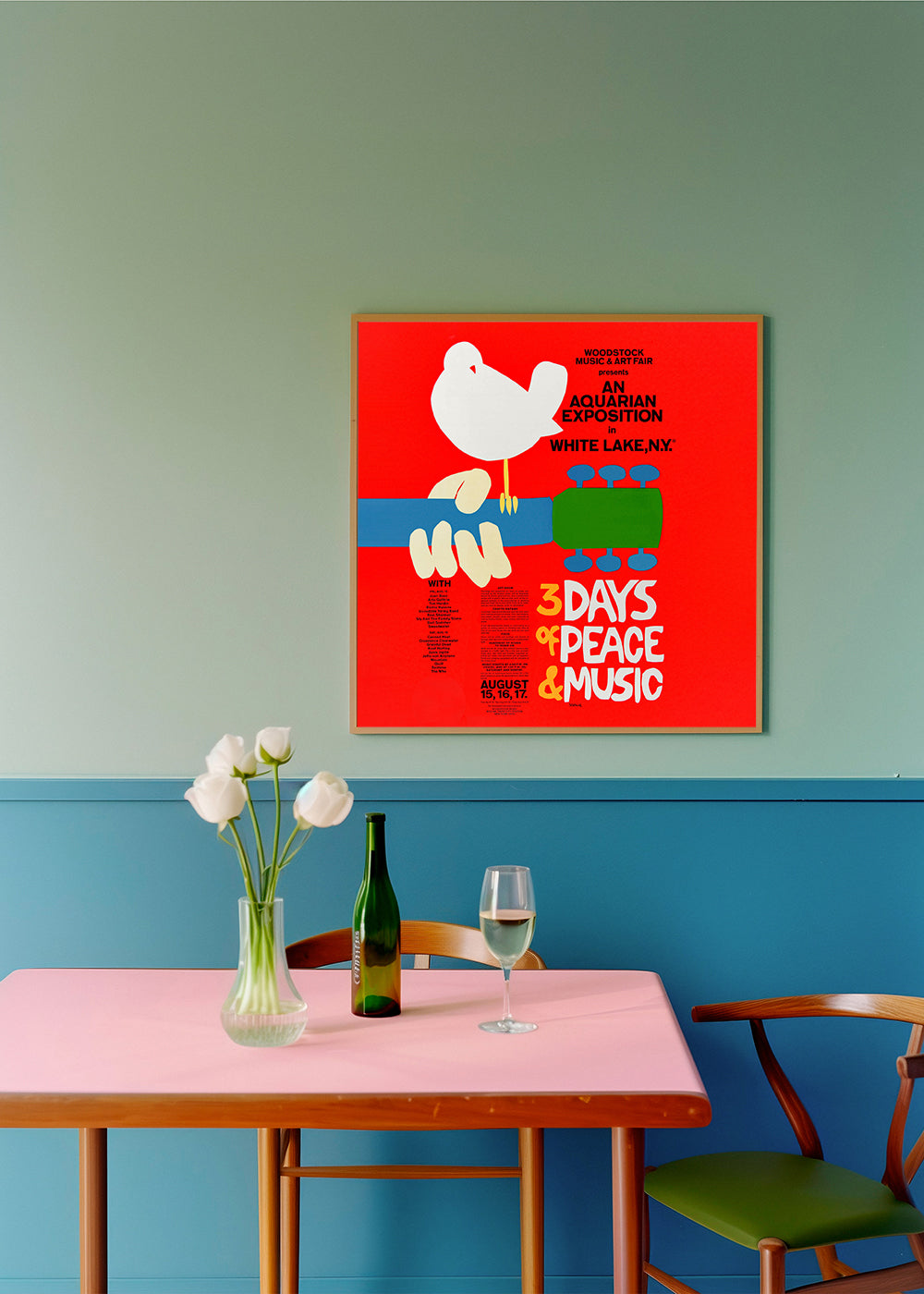 Lisslune | Woodstock 1969 Poster - 3 Days of Peace & Music - Square