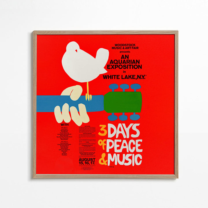 Lisslune | Woodstock 1969 Poster - 3 Days of Peace & Music - Square