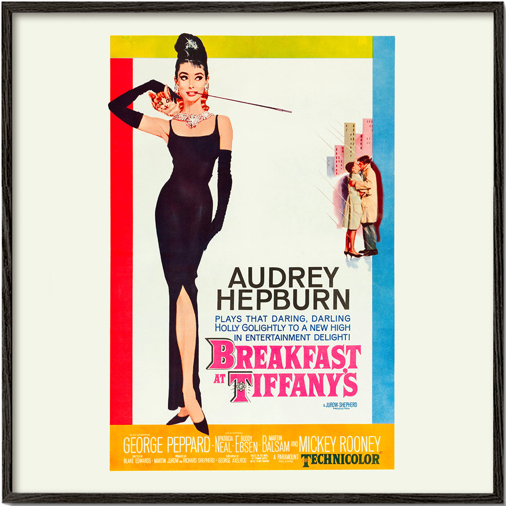 Lisslune | Audrey Hepburn Breakfast at Tiffany's 1961 Movie Poster - Square