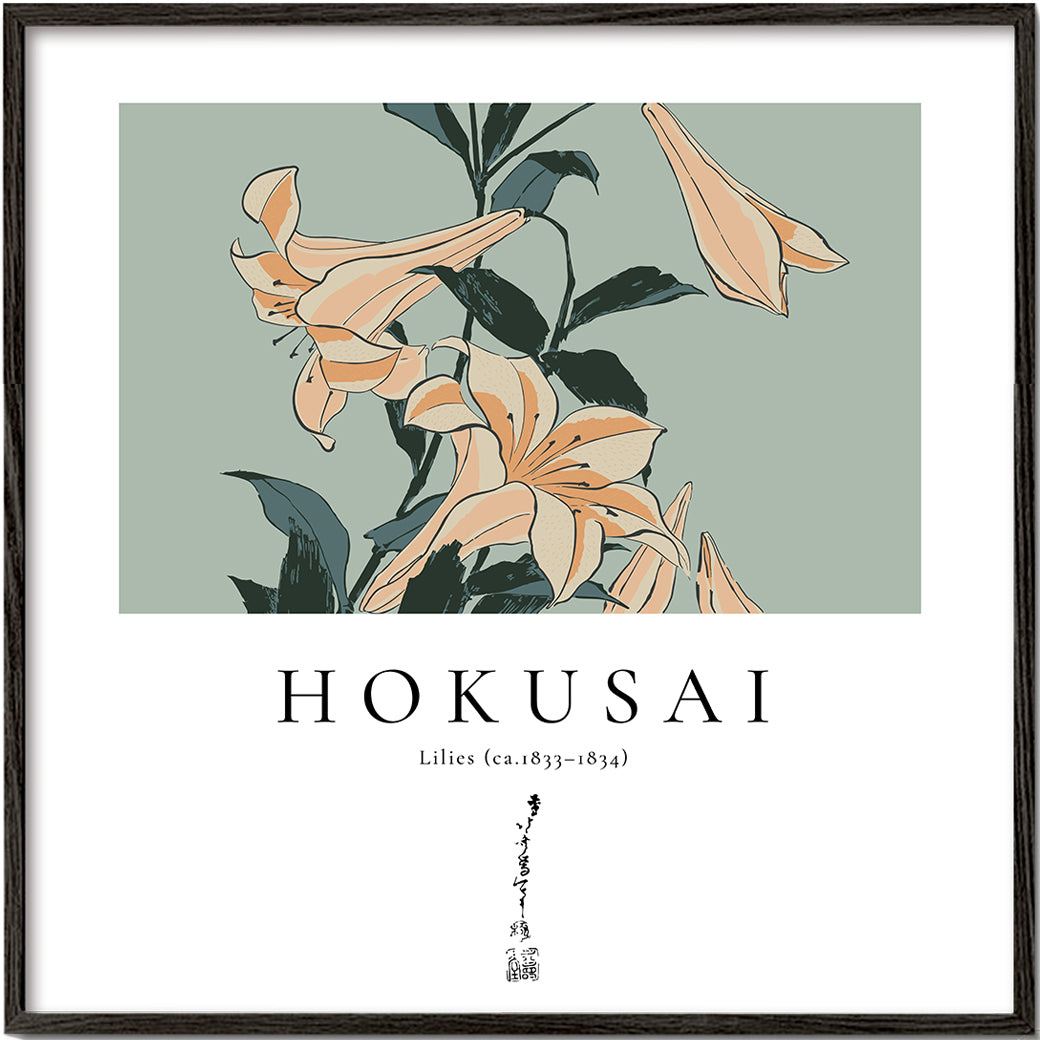 Lisslune | lilies of Katsushika Hokusai - Square