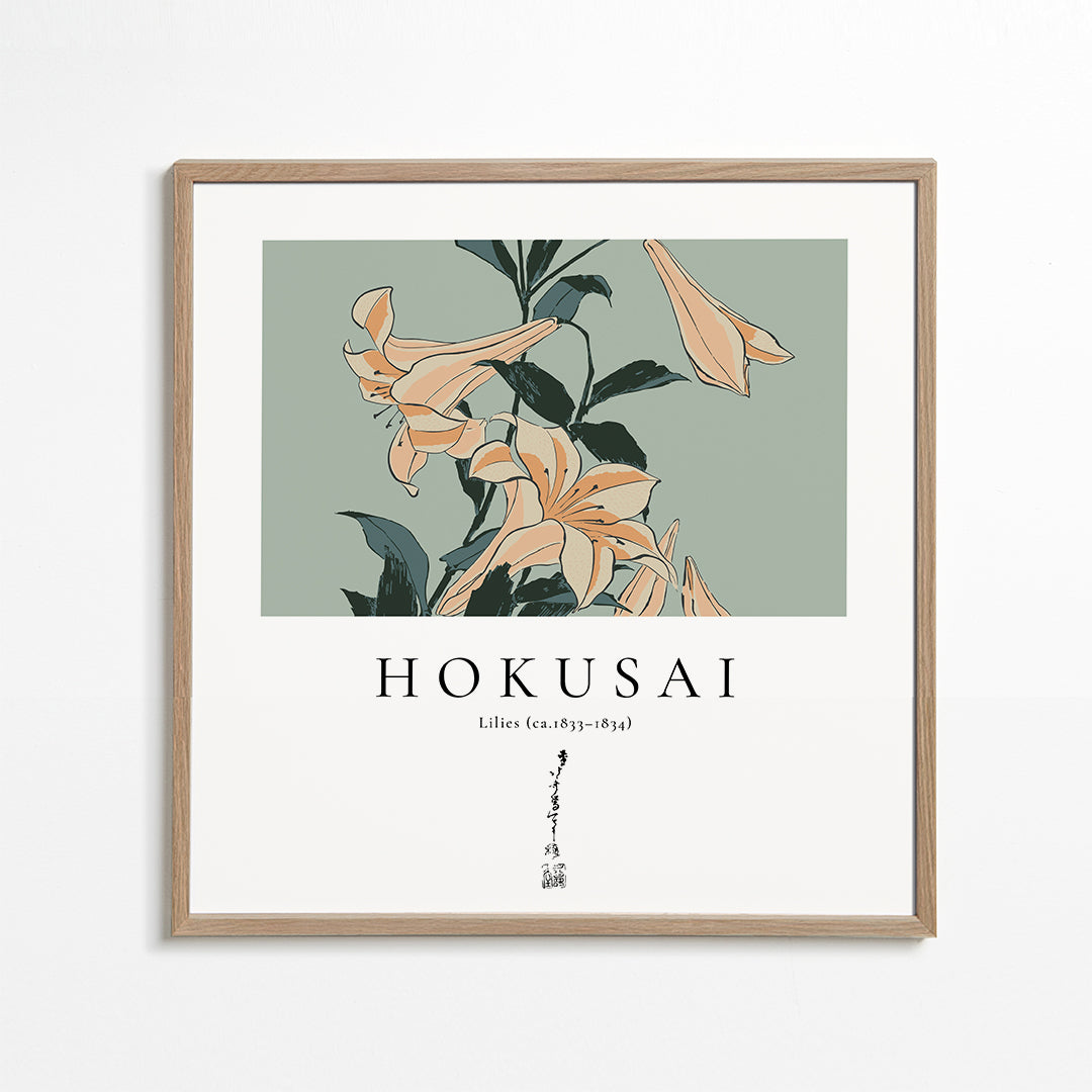 Lisslune | lilies of Katsushika Hokusai - Square