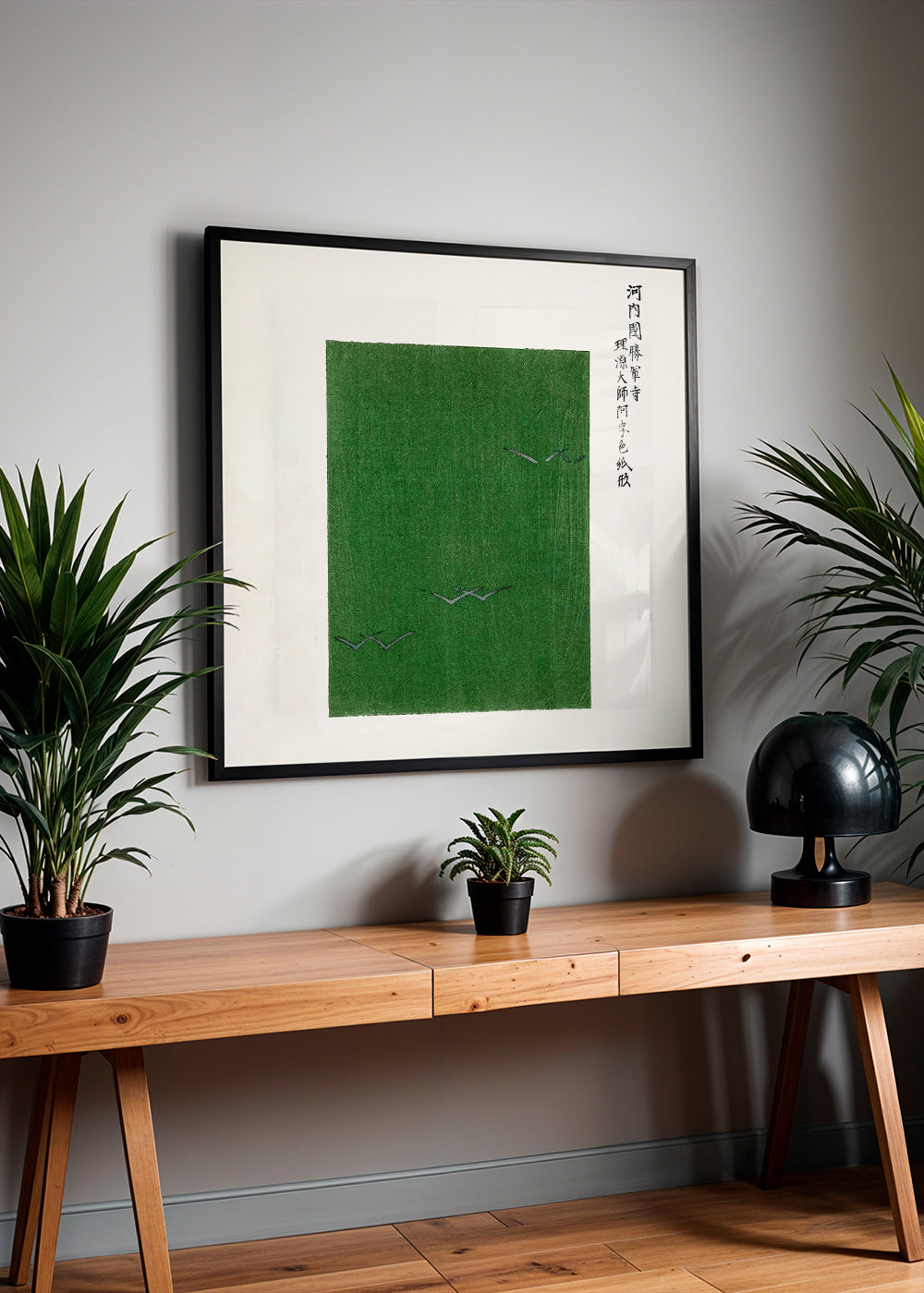 Lisslune | Green Birds Wooden Block Print by Yatsuo no tsubaki by Taguchi Tomoki - Square