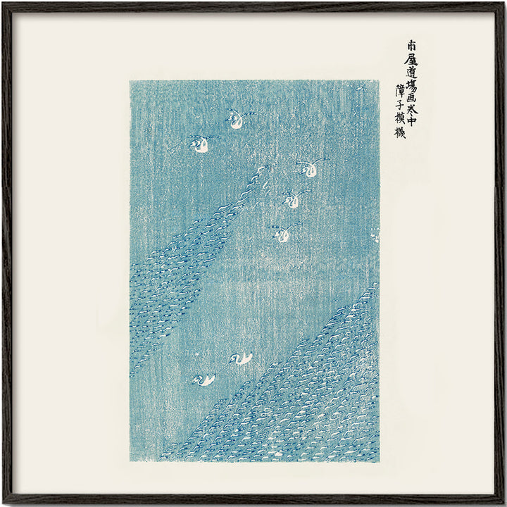 Lisslune | Blue birds woodcut by Yatsuo no tsubaki by Taguchi Tomoki - Square
