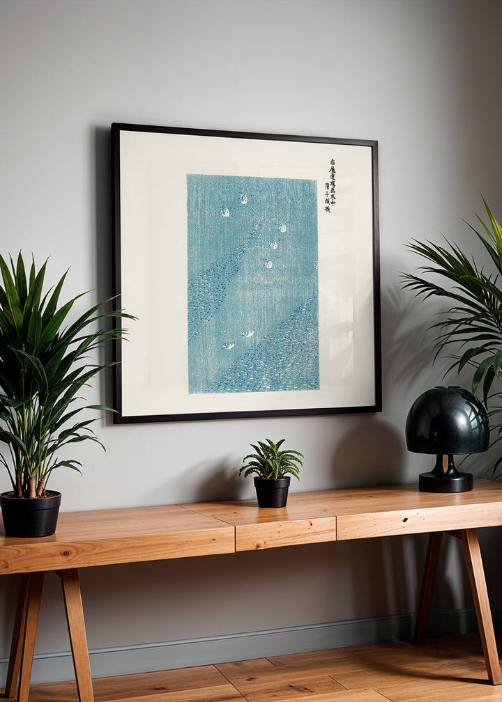 Lisslune | Blue birds woodcut by Yatsuo no tsubaki by Taguchi Tomoki - Square