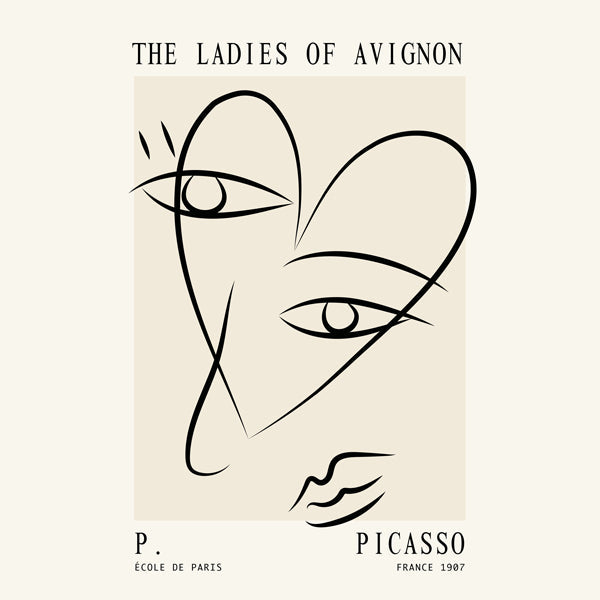 Lisslune | Picasso Woman from Avignon Sketch Poster - Square