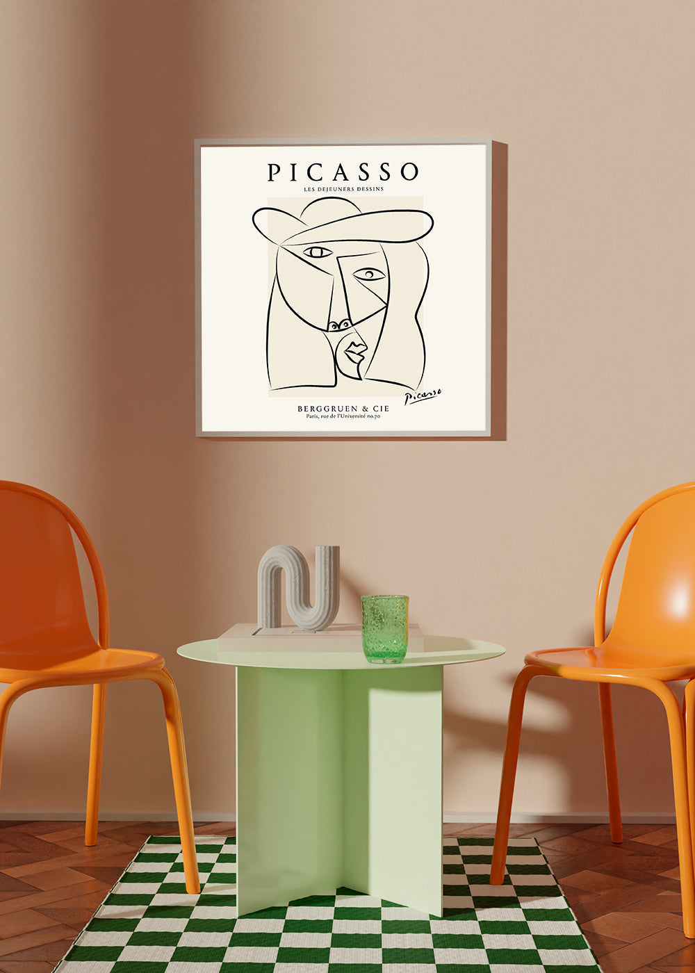 Lisslune | Picasso Woman with Hat Sketch Poster - Square
