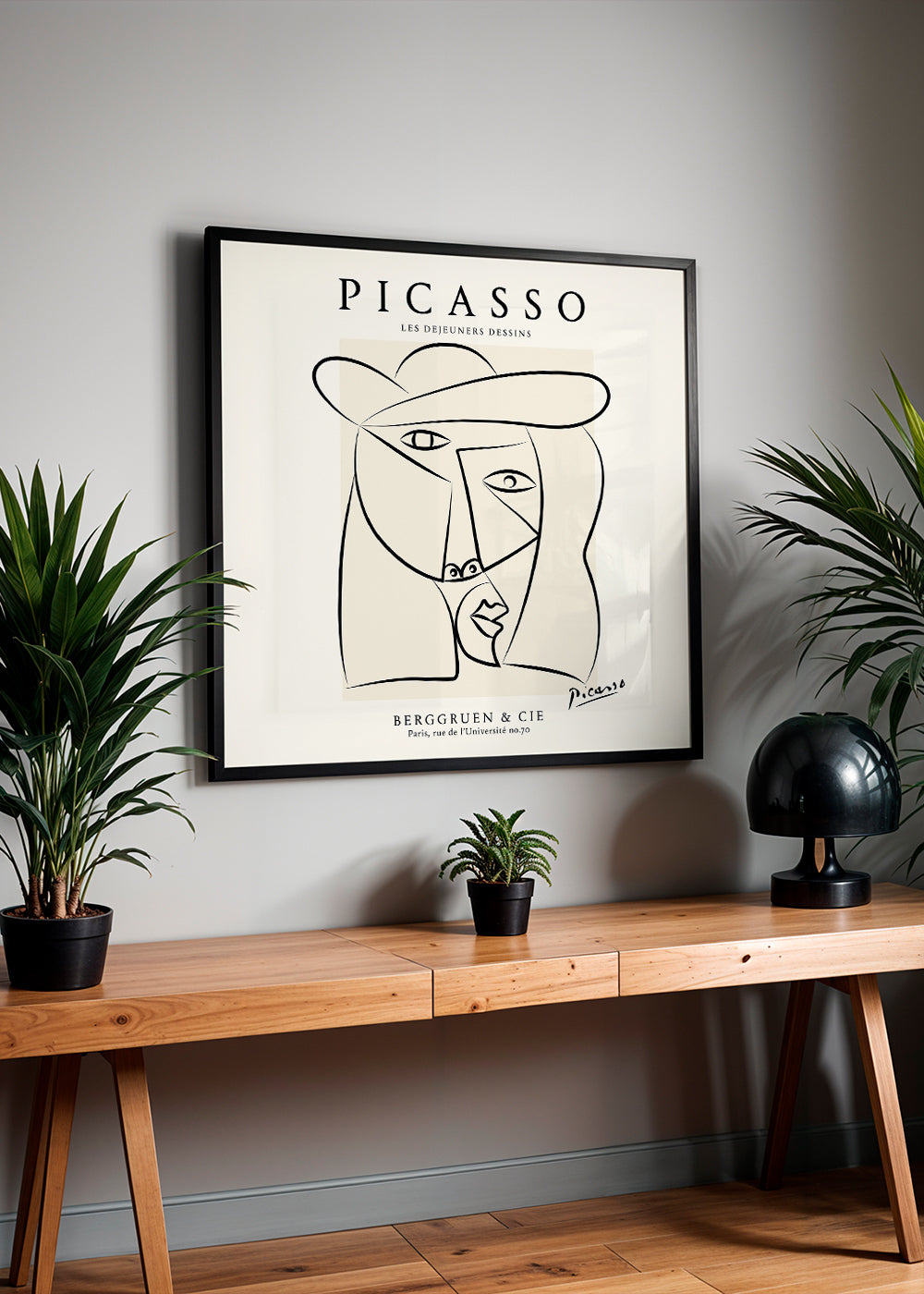 Lisslune | Picasso Woman with Hat Sketch Poster - Square