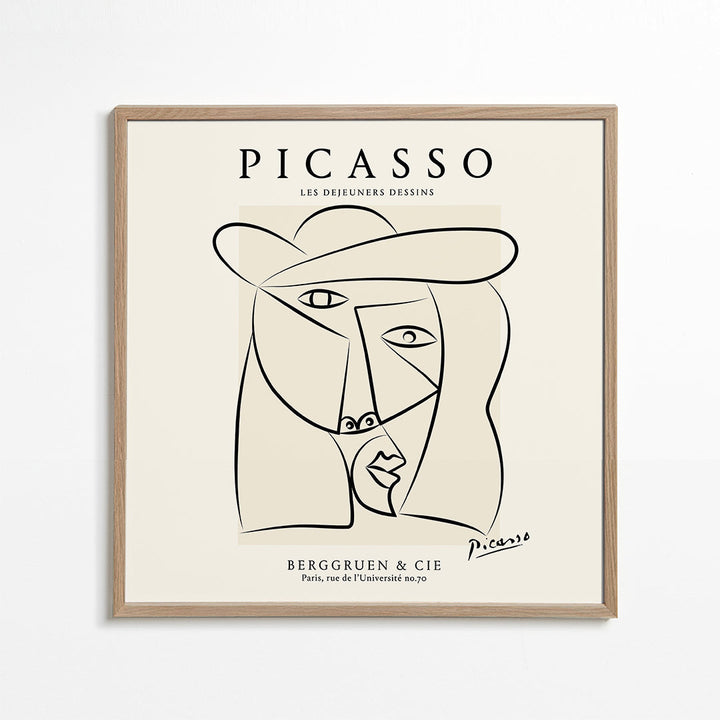 Lisslune | Picasso Woman with Hat Sketch Poster - Square