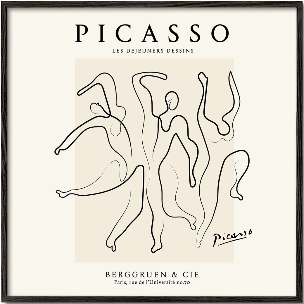 Lisslune | Pablo Picasso The Three Dancers Sketch Poster - Square