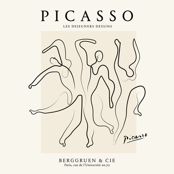 Lisslune | Pablo Picasso The Three Dancers Sketch Poster - Square
