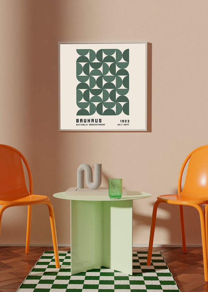 Lisslune | Bauhaus Green Exhibition Poster - Square