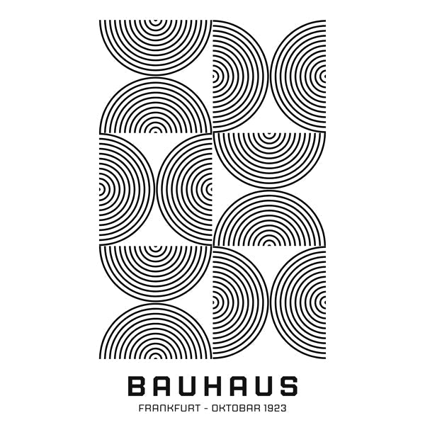 Lisslune | Bauhaus Black-White Exhibition Poster 1923 - Square