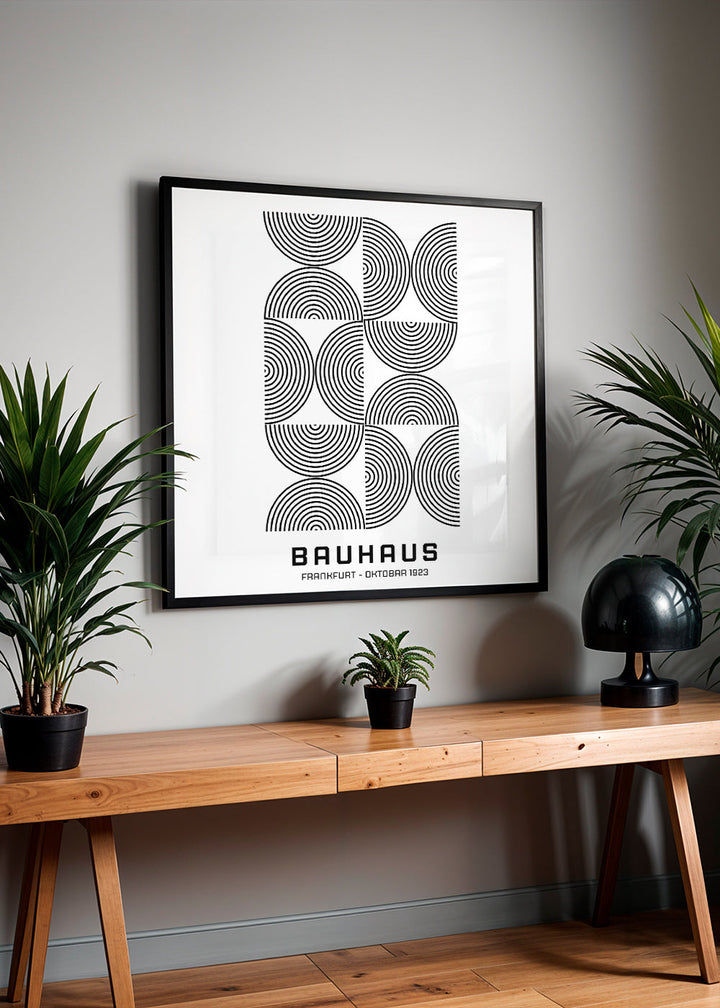 Lisslune | Bauhaus Black-White Exhibition Poster 1923 - Square
