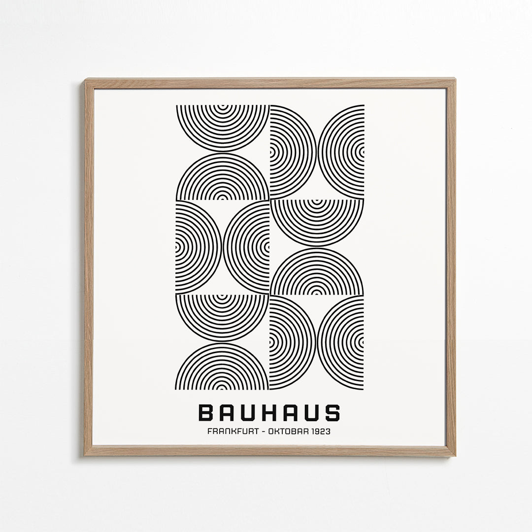 Lisslune | Bauhaus Black-White Exhibition Poster 1923 - Square