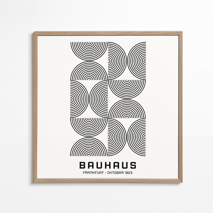 Lisslune | Bauhaus Black-White Exhibition Poster 1923 - Square