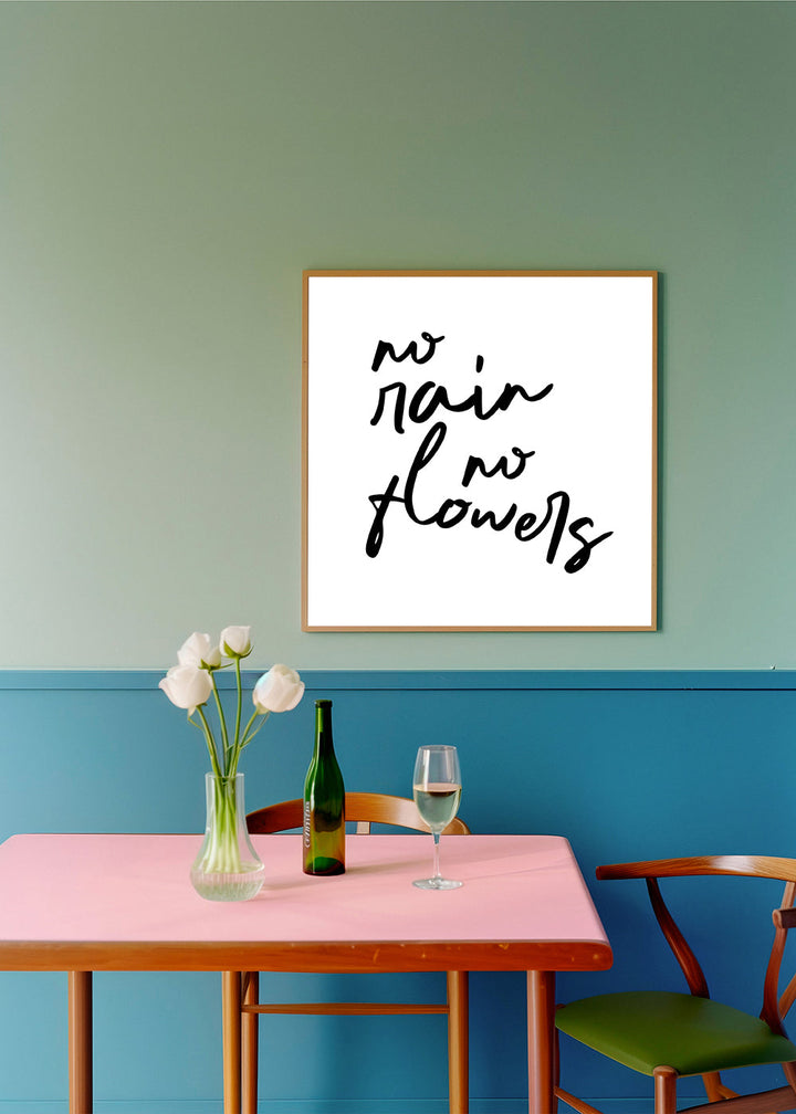 Lisslune | No rain No flowers poster - square