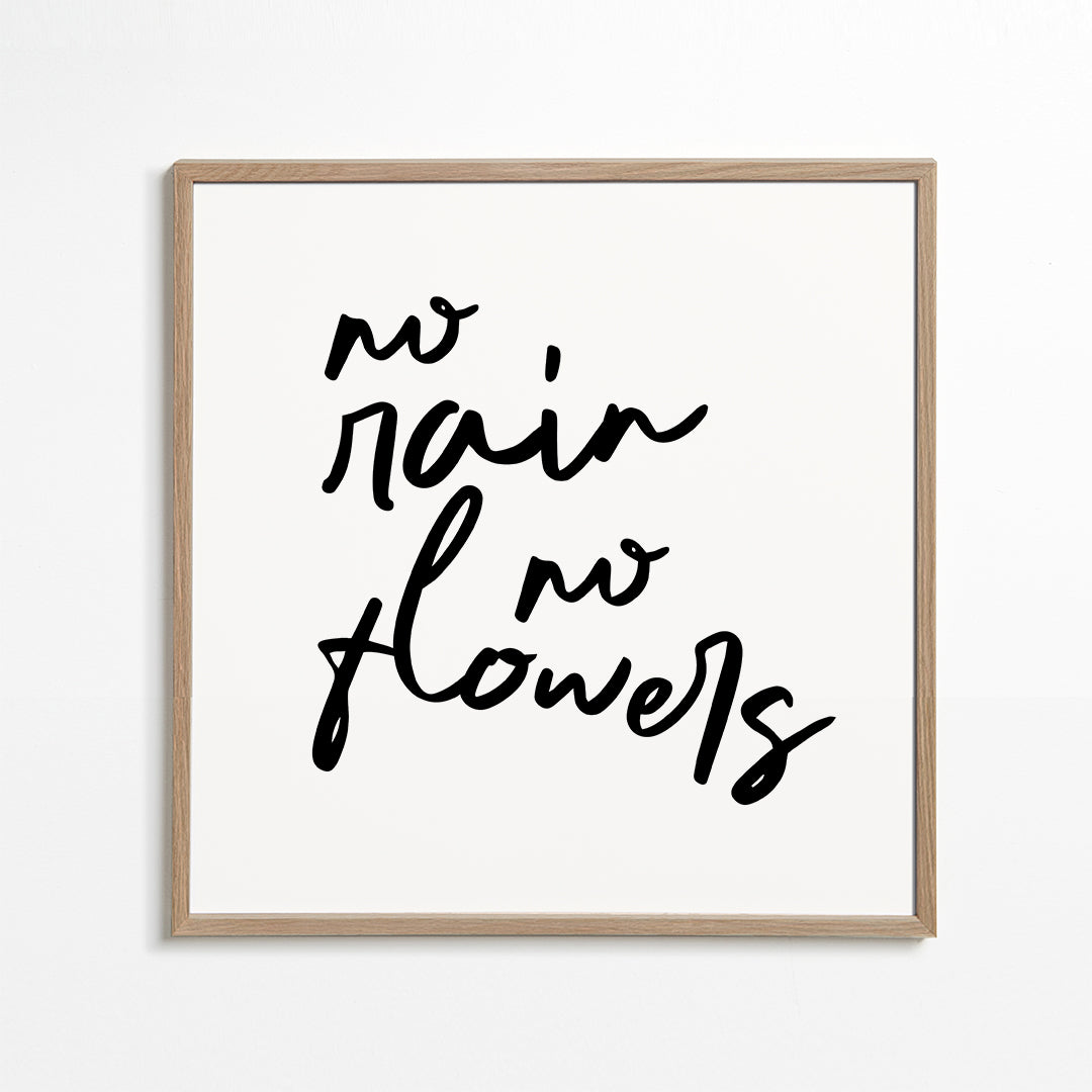 Lisslune | No rain No flowers poster - square