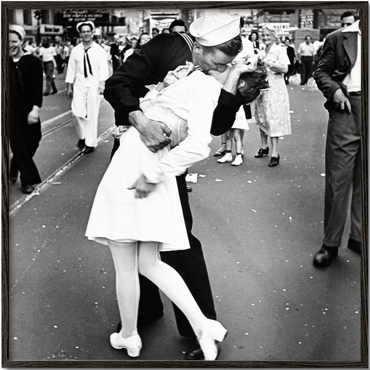 Lisslune | V-J Day Kiss Poster - Vintage Photography - Square