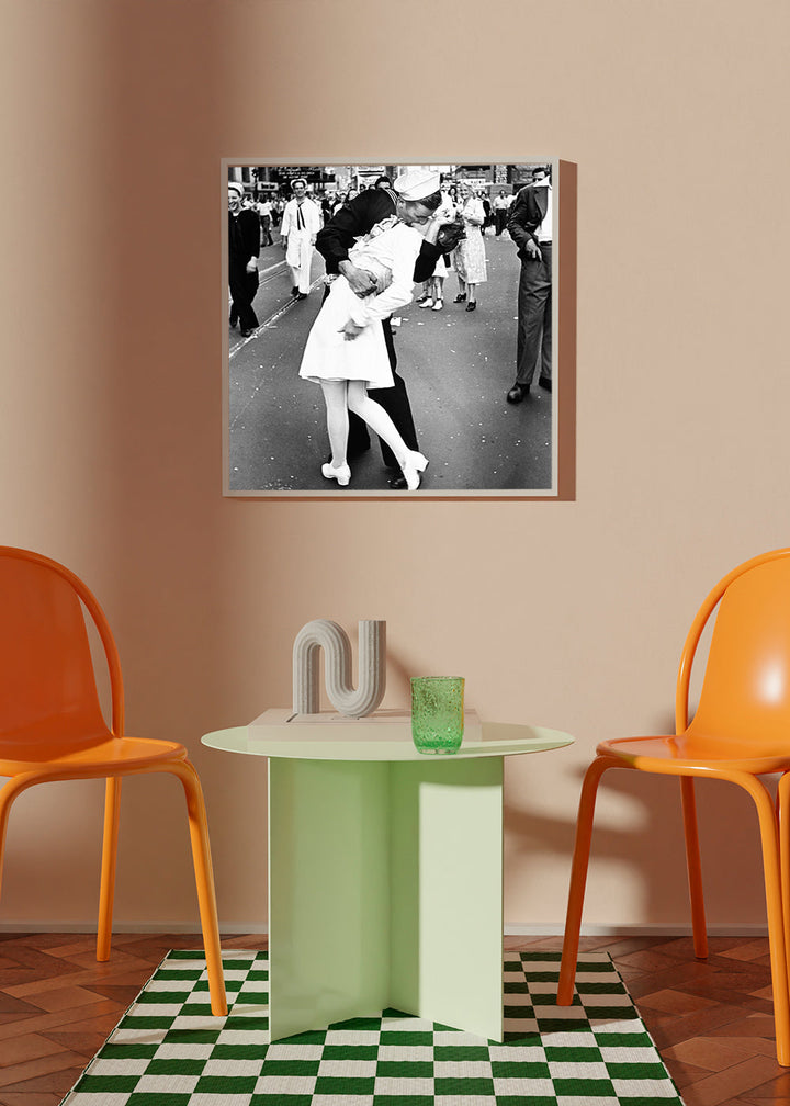 Lisslune | V-J Day Kiss Poster - Vintage Photography - Square