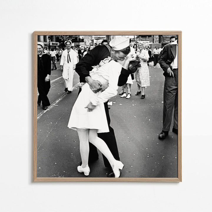 Lisslune | V-J Day Kiss Poster - Vintage Photography - Square