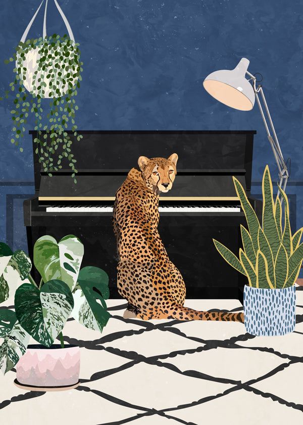 Lisslune | Cheetah plays piano