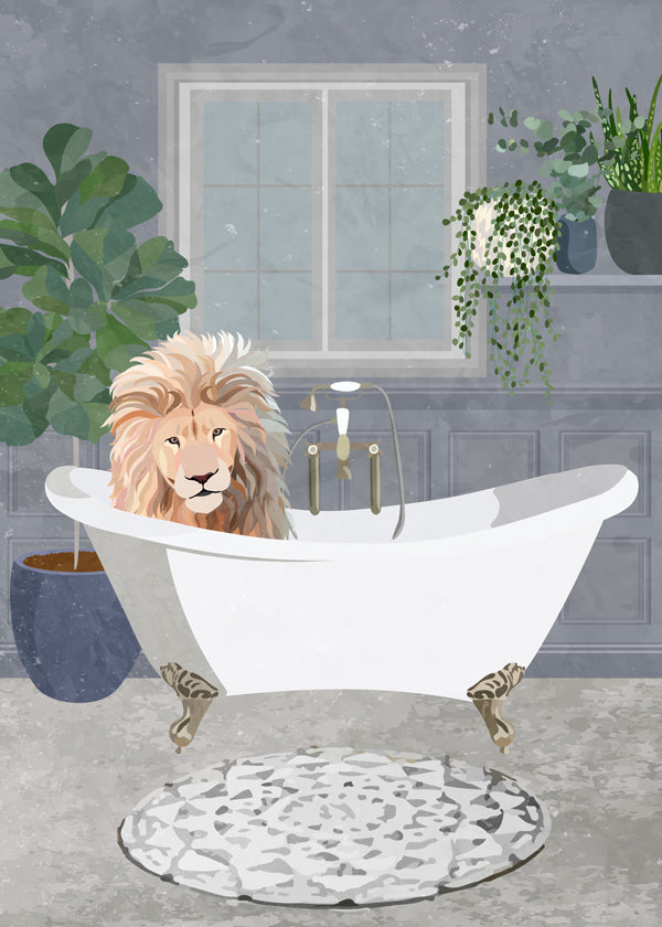 Lisslune | Lion takes a bath