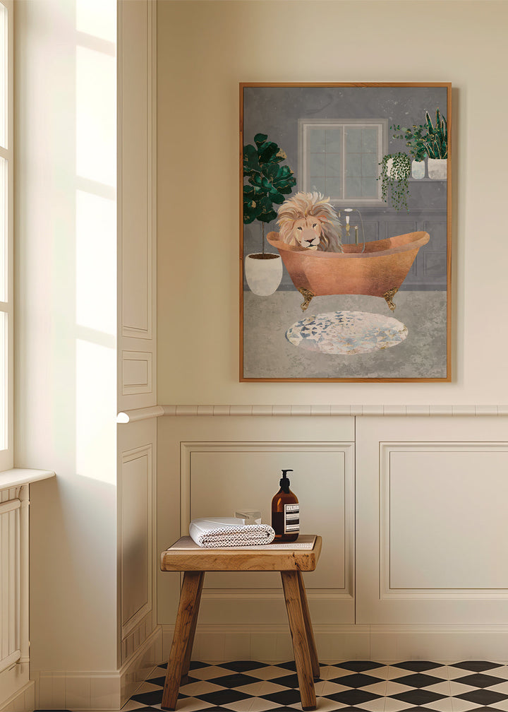 Lisslune | Lux Lion in copper bathtub