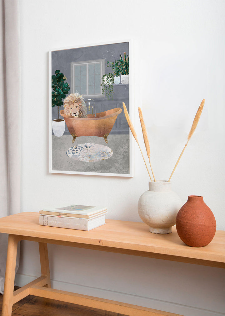 Lisslune | Lux Lion in copper bathtub